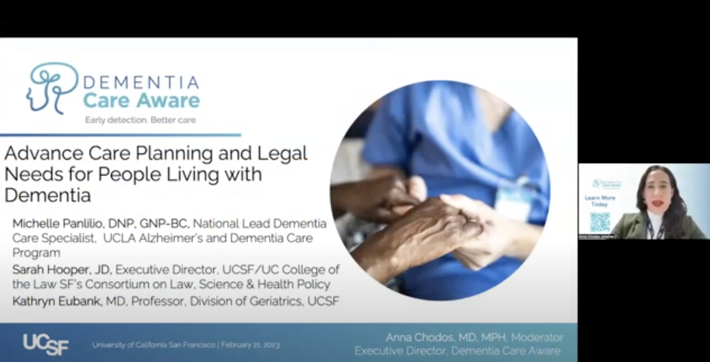 Advance care planning and legal needs for people living with dementia  